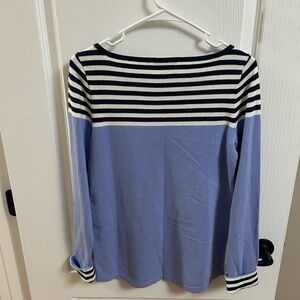 Lilly Pulitzer Navy and Cream Striped Top